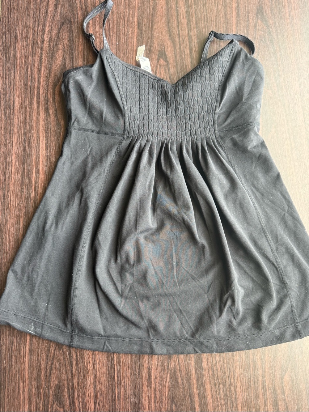 lululemon athletica Black Smocked Bust Camisole
